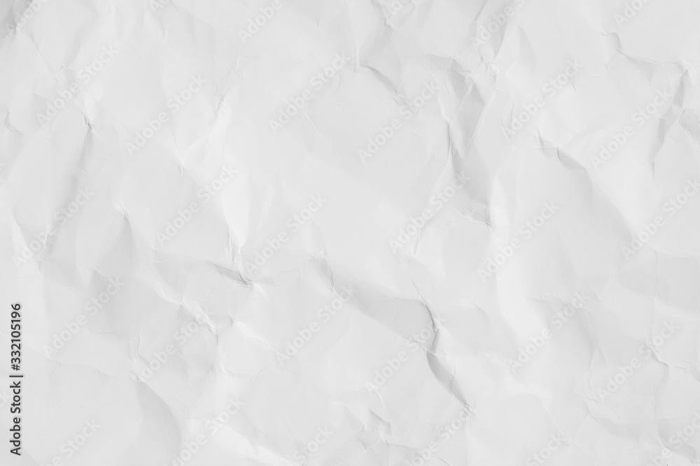 Fototapeta premium White color texture of crumpled paper, can be use as abstract background, wallpaper, webpage, copy space for text.