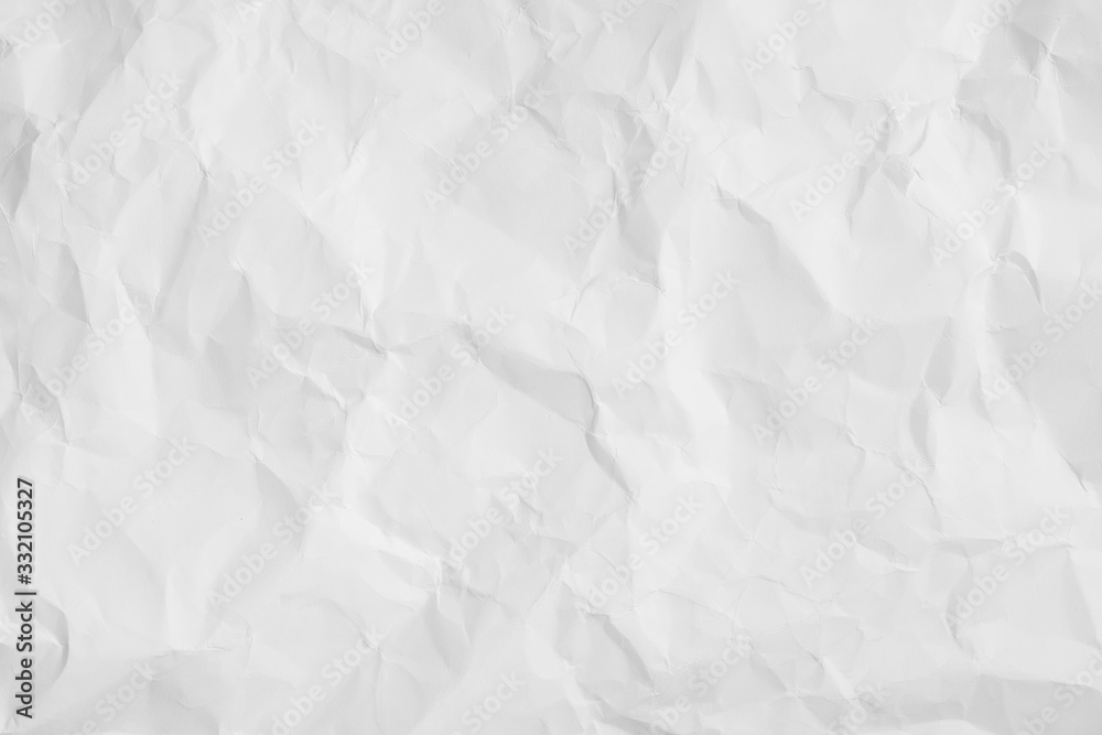 White color texture of crumpled paper, can be use as abstract background, wallpaper,  webpage, copy space for text.