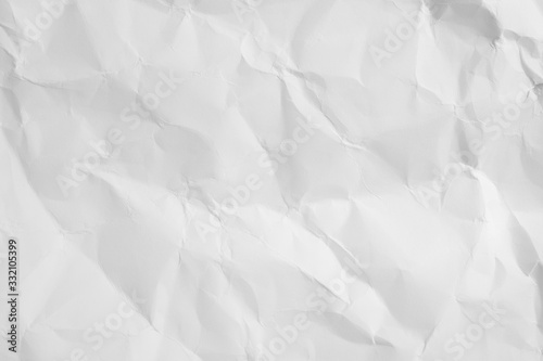 White color texture of crumpled paper, can be use as abstract background, wallpaper, webpage, copy space for text.