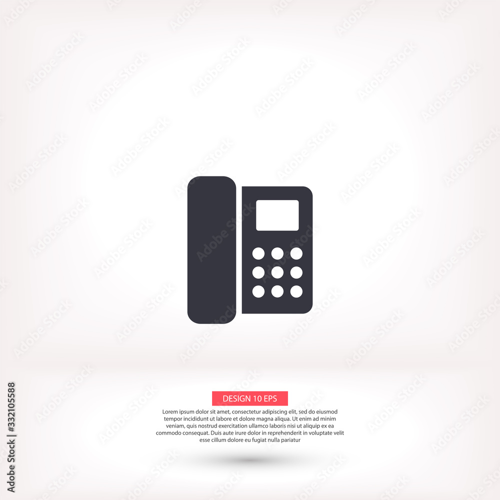 Home phone vector icon , lorem ipsum Flat design Home phone vector icon , lorem ipsum Flat design