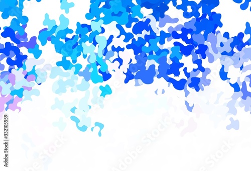 Light Blue  Yellow vector template with chaotic shapes.