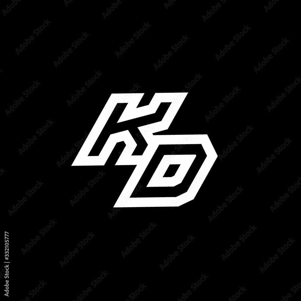 KD logo monogram with up to down style negative space design template KD logo monogram with up to down style negative space design template