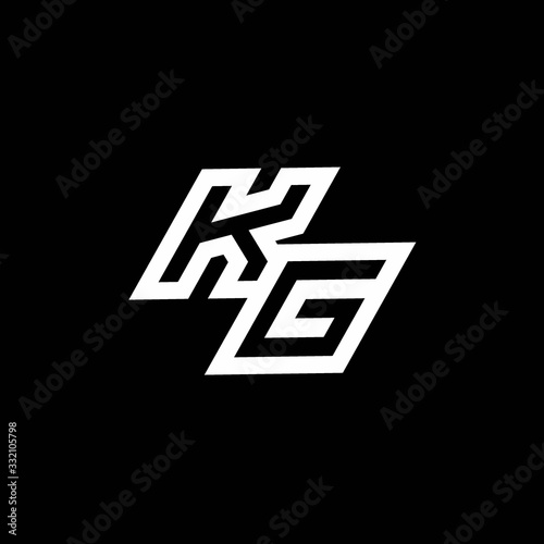 KG logo monogram with up to down style negative space design template