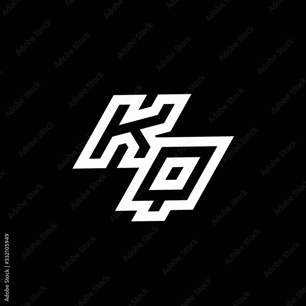 KQ logo monogram with up to down style negative space design template KQ logo monogram with up to down style negative space design template