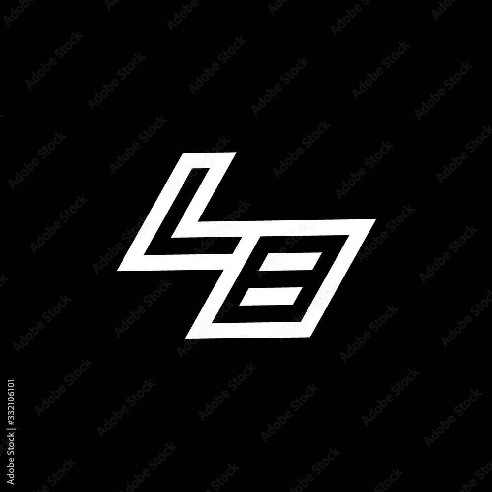 LB logo monogram with up to down style negative space design template LB logo monogram with up to down style negative space design template