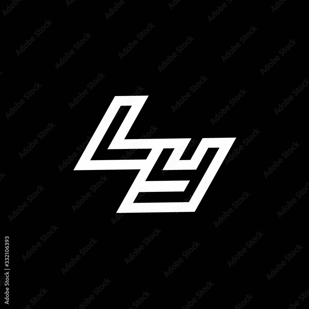 LY logo monogram with up to down style negative space design template LY logo monogram with up to down style negative space design template