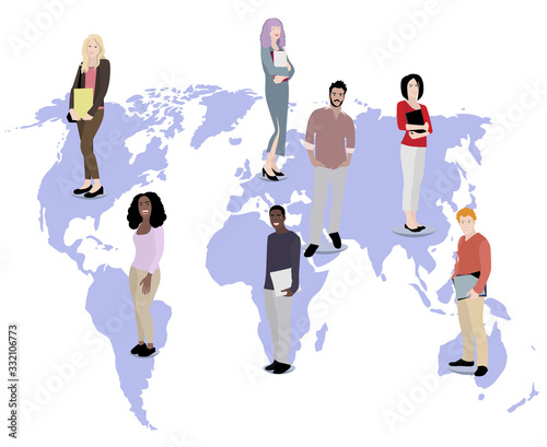 Multicultural students from all over the world