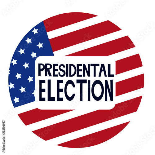  Flyer vector blue red white logo.American election day. Usa debate of president voting. Election voting poster.2020 United States of America presidential election vote