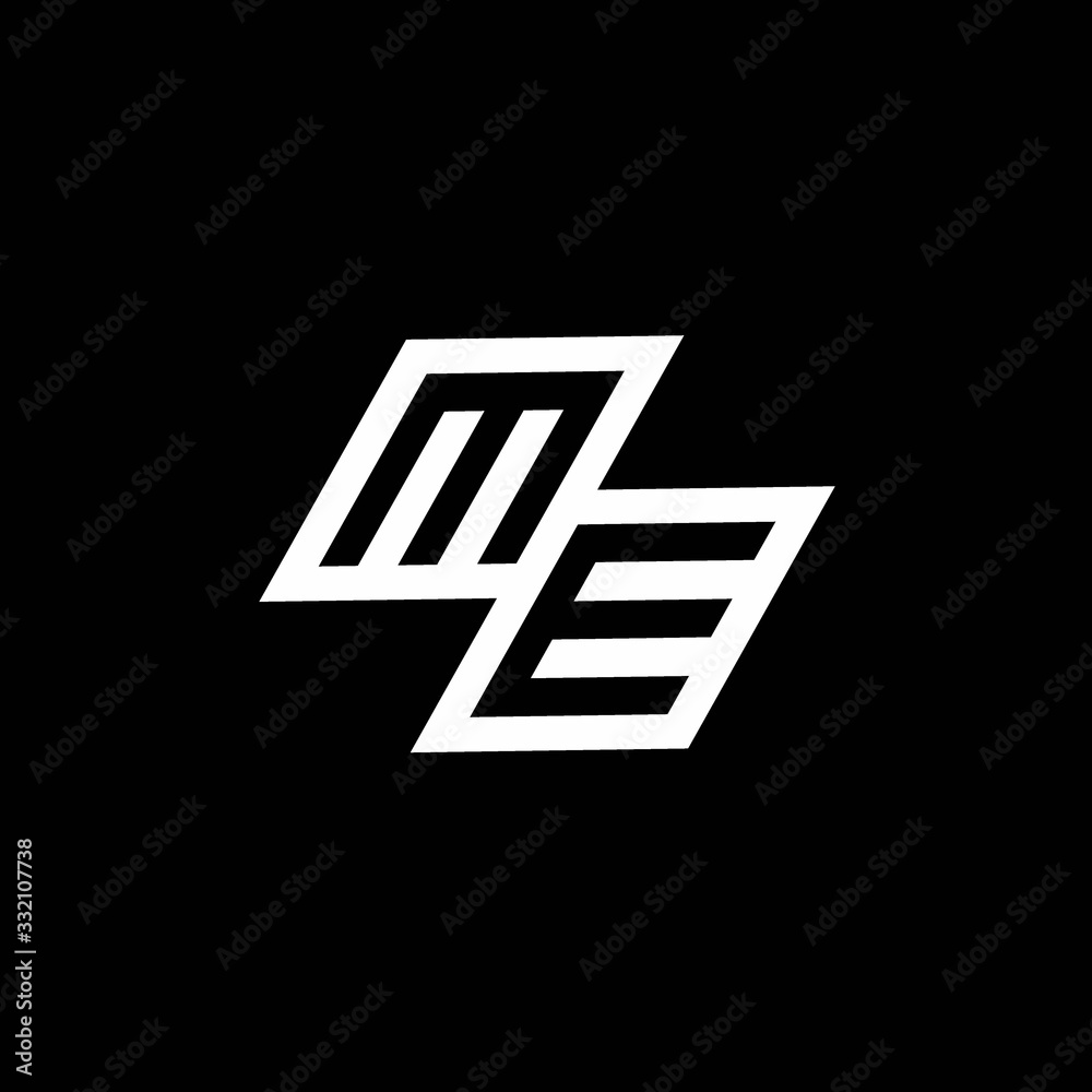 ME logo monogram with up to down style negative space design template ME logo monogram with up to down style negative space design template