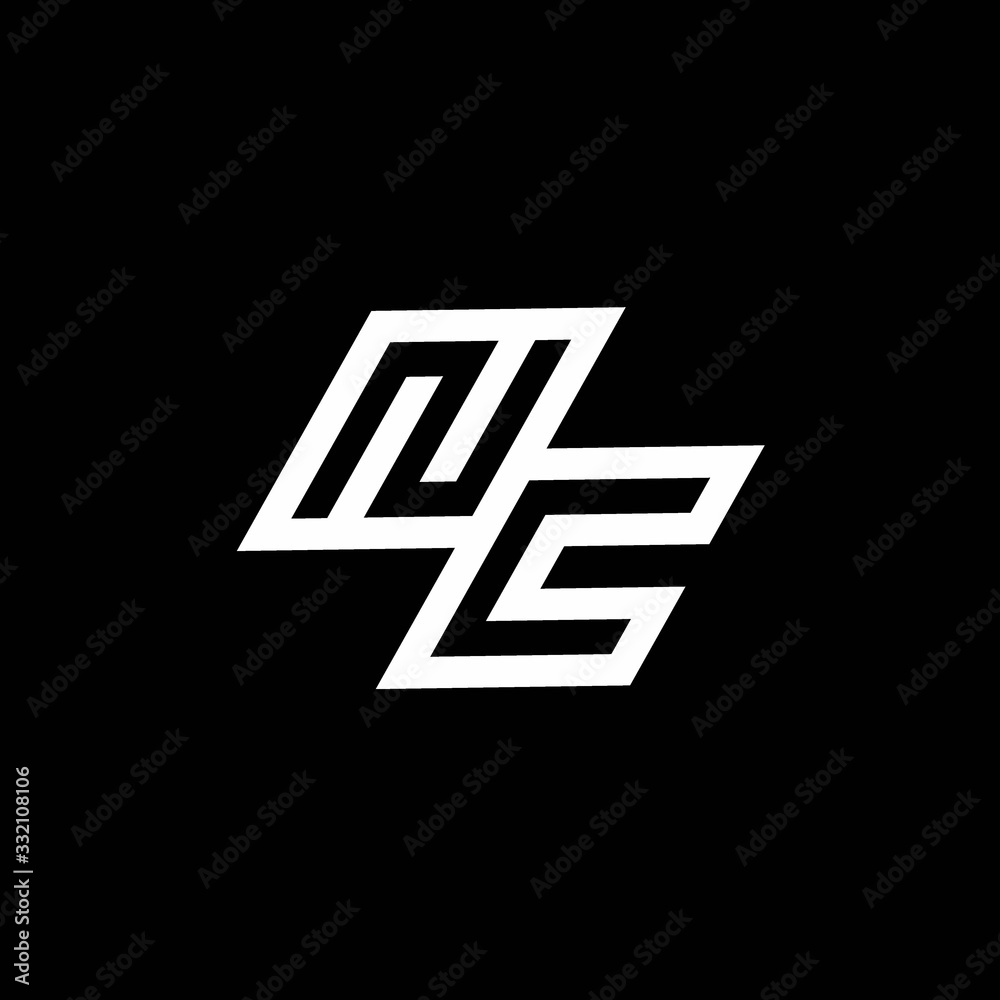 NC logo monogram with up to down style negative space design template NC logo monogram with up to down style negative space design template