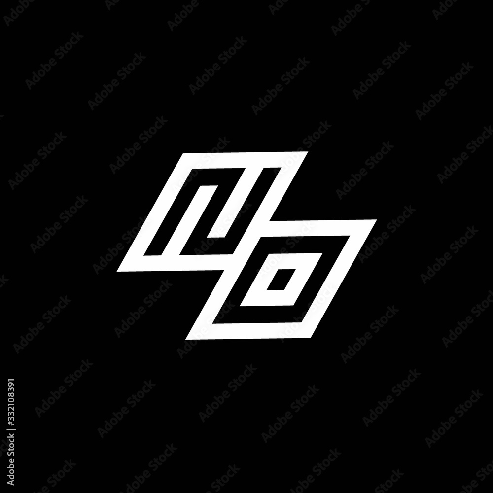 NO logo monogram with up to down style negative space design template