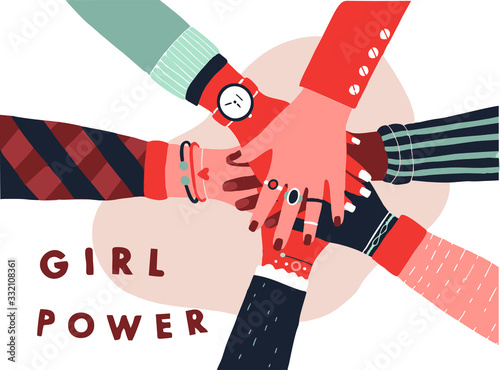 Set of vector illusttation. 8 march, International Women's Day. Feminism concept design. Vector templates for card, poster, flyer and other users. photo