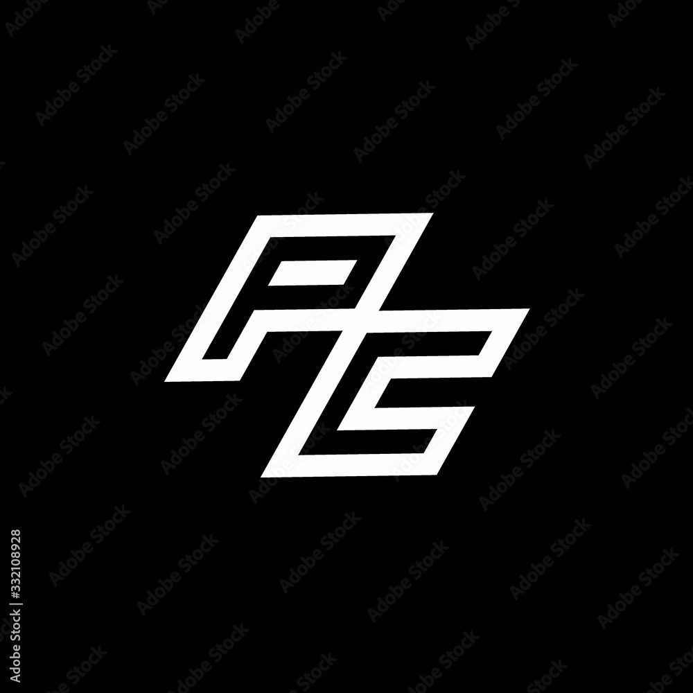 PC logo monogram with up to down style negative space design template PC logo monogram with up to down style negative space design template