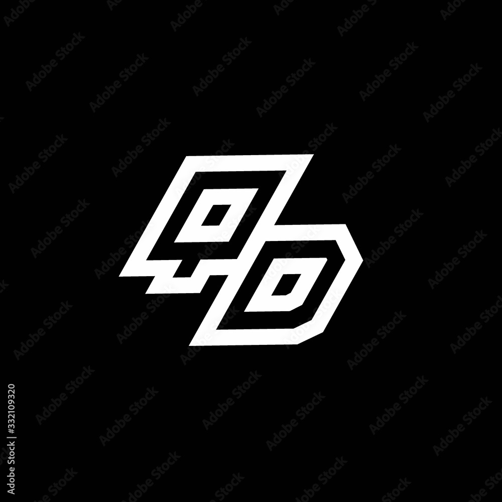 QD logo monogram with up to down style negative space design template QD logo monogram with up to down style negative space design template