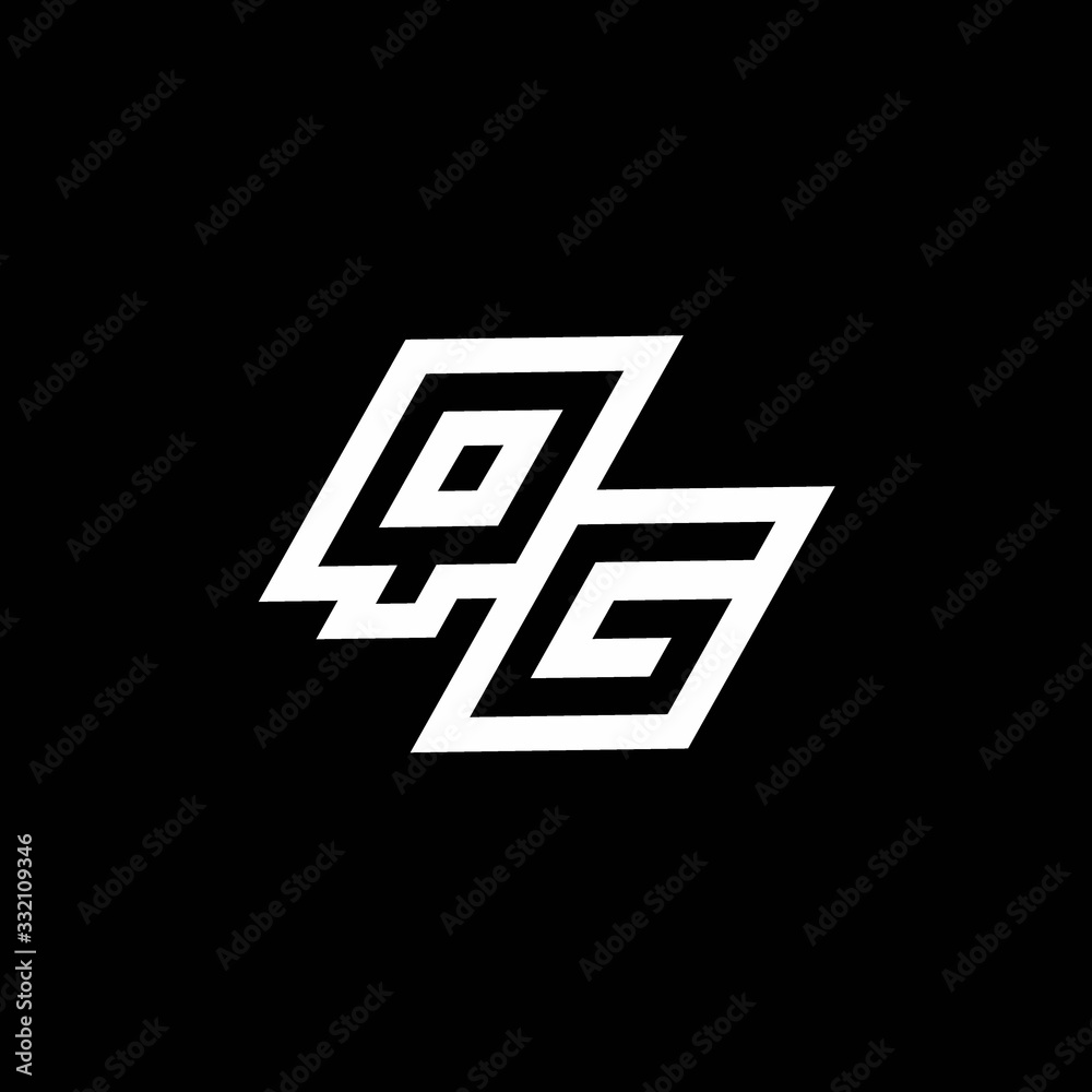 QG logo monogram with up to down style negative space design template QG logo monogram with up to down style negative space design template