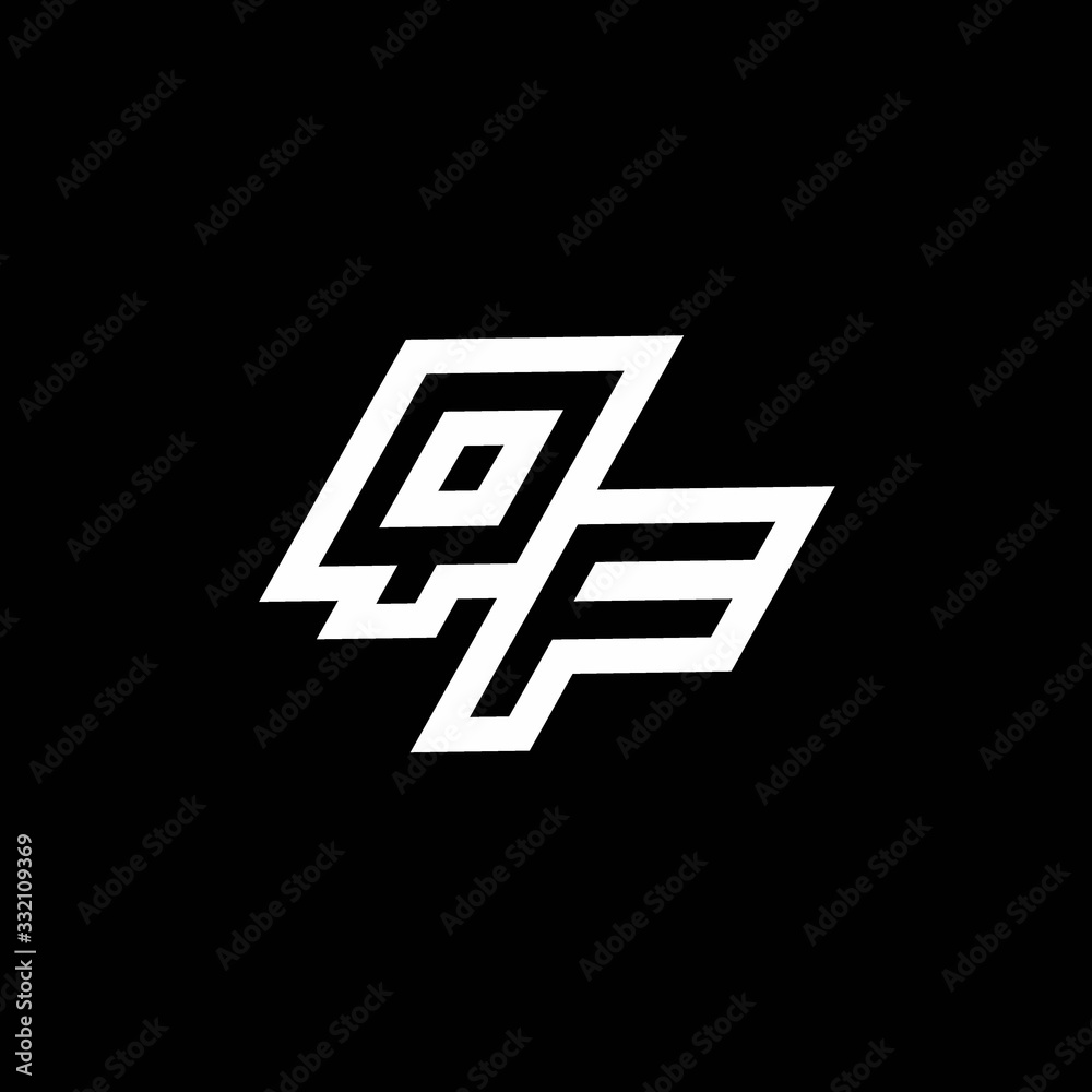 QF logo monogram with up to down style negative space design template QF logo monogram with up to down style negative space design template