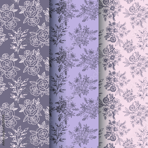 Hand drawn floral seamless pattern 