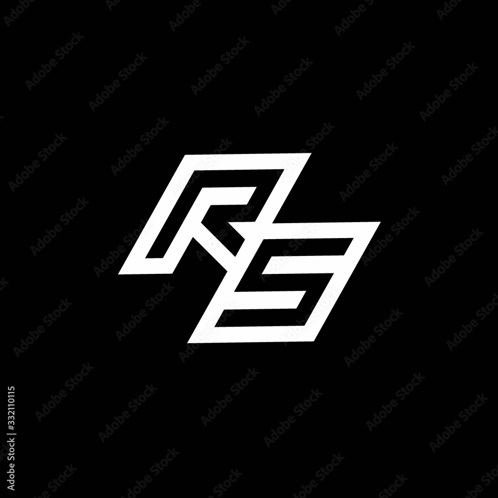 RS logo monogram with up to down style negative space design template RS logo monogram with up to down style negative space design template