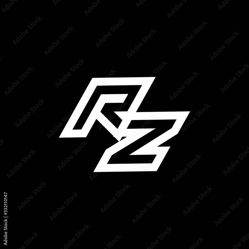 RZ logo monogram with up to down style negative space design template RZ logo monogram with up to down style negative space design template