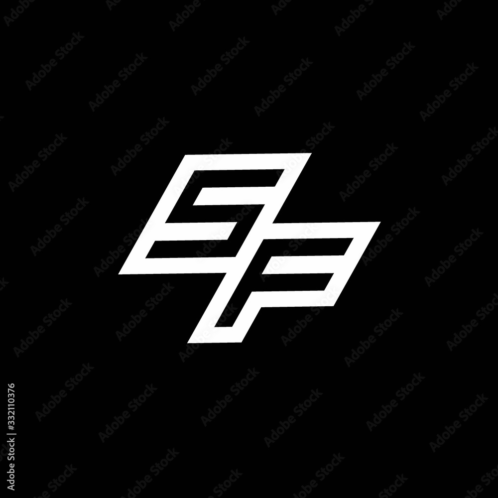SF logo monogram with up to down style negative space design template SF logo monogram with up to down style negative space design template