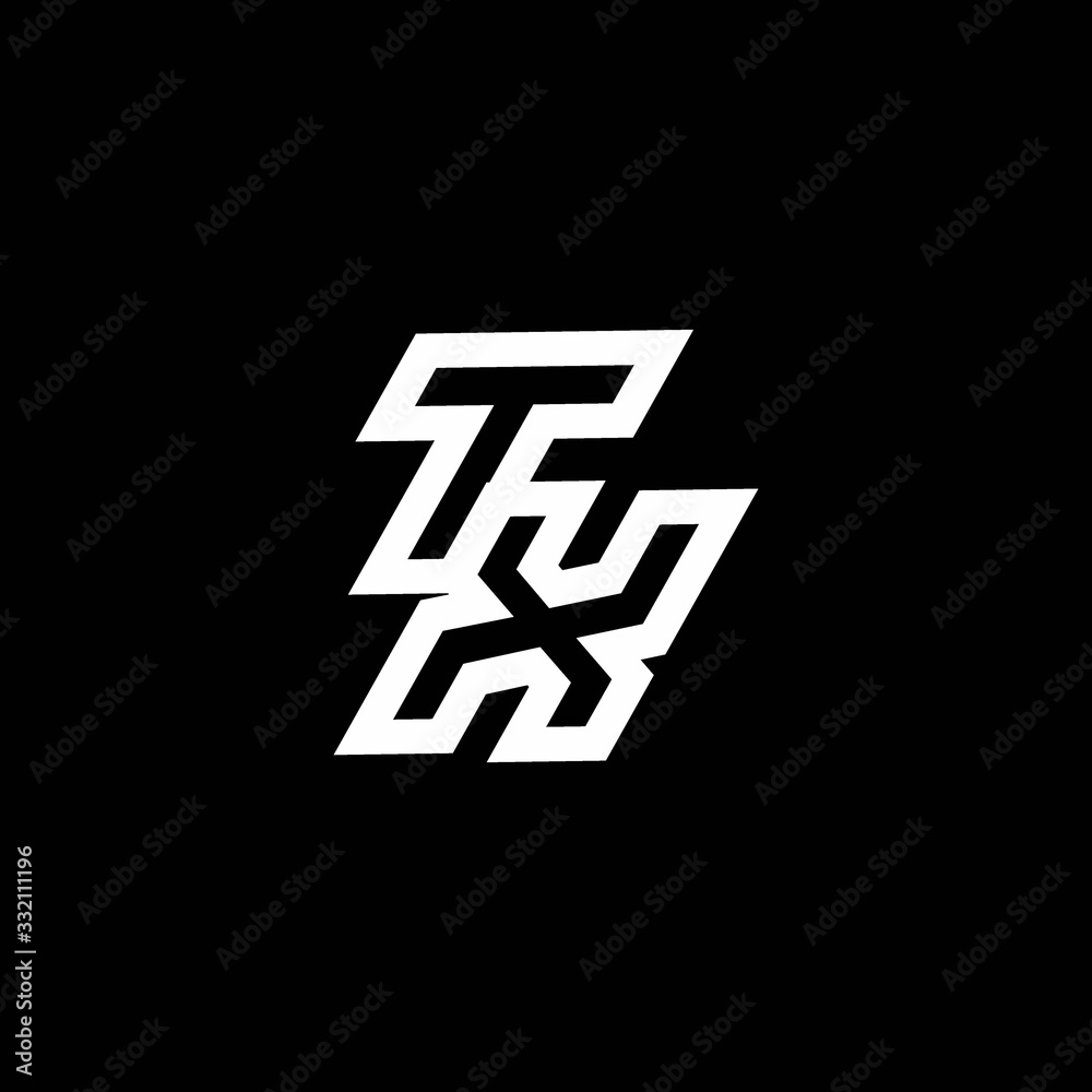TX logo monogram with up to down style negative space design template TX logo monogram with up to down style negative space design template