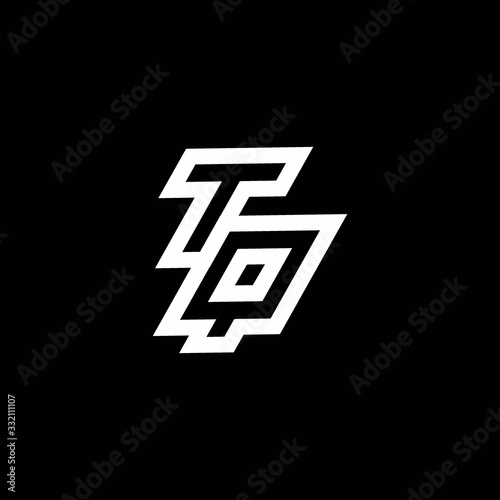 TQ logo monogram with up to down style negative space design template