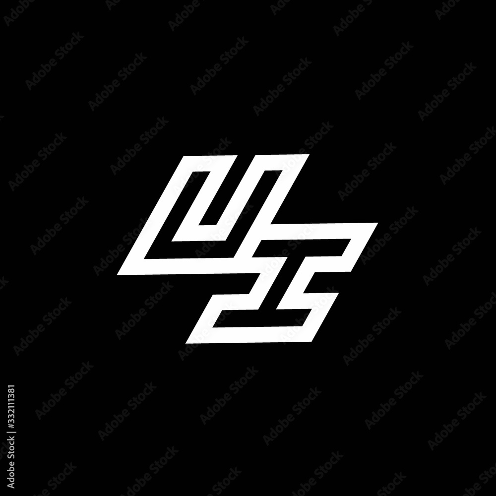 UI logo monogram with up to down style negative space design template UI logo monogram with up to down style negative space design template