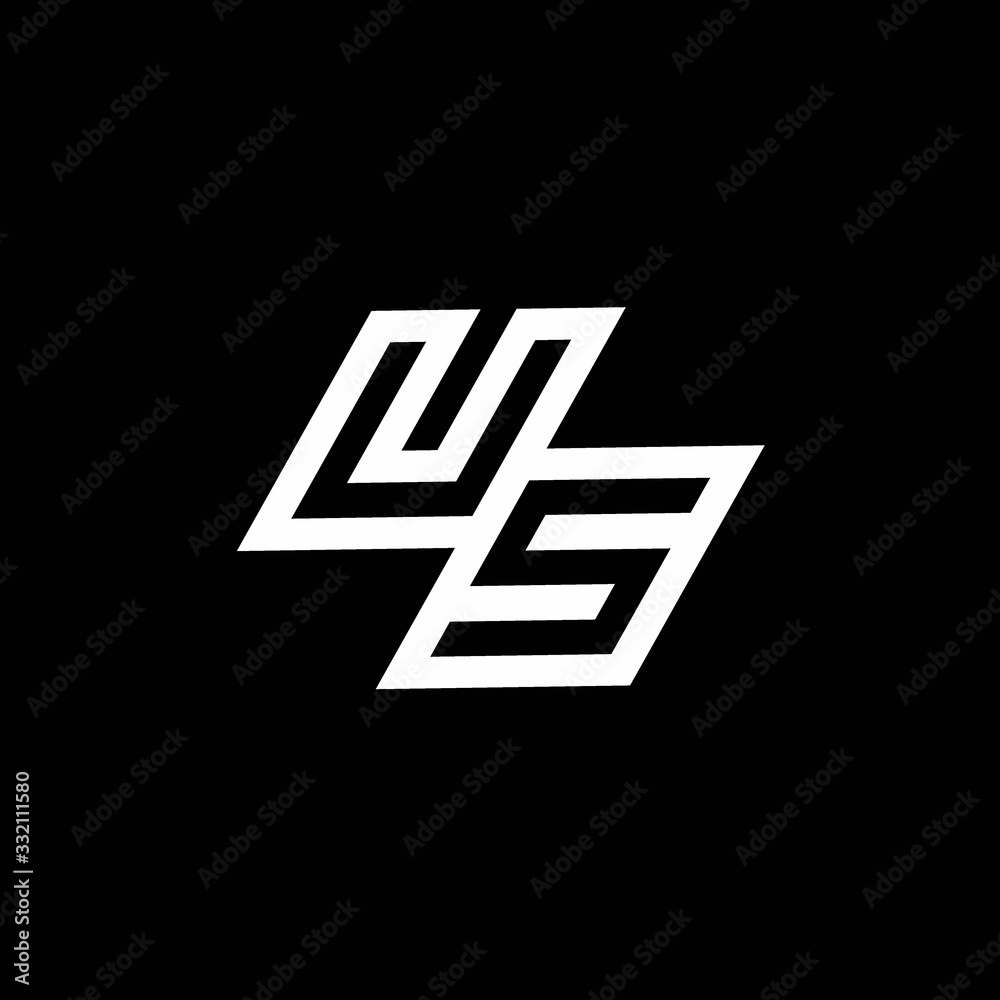 US logo monogram with up to down style negative space design template US logo monogram with up to down style negative space design template