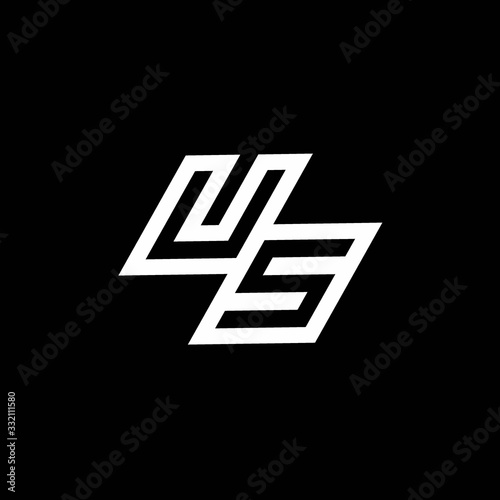 US logo monogram with up to down style negative space design template