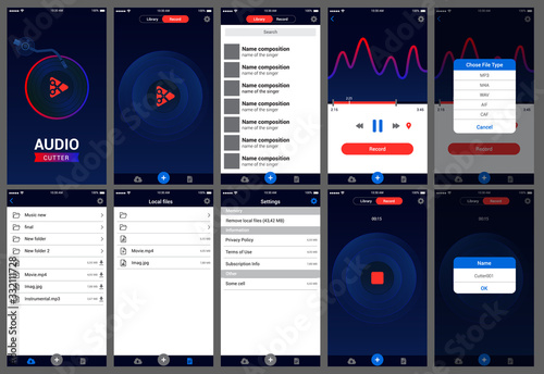 audio cutter ui app mobile user interface