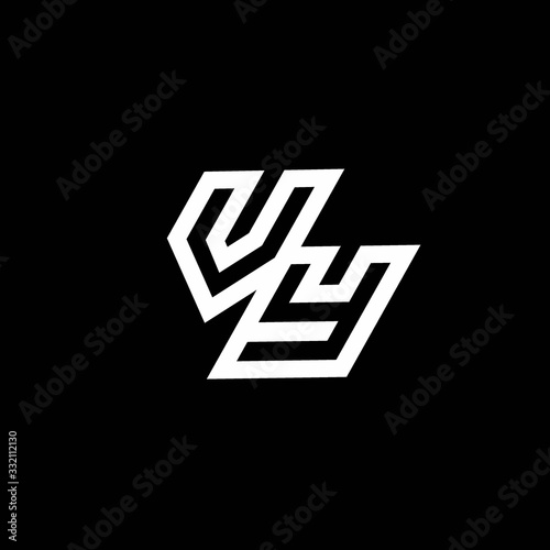 VY logo monogram with up to down style negative space design template
