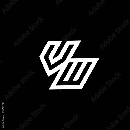 Free Download logo monogram with up to down style negative space design template - GFXLoad