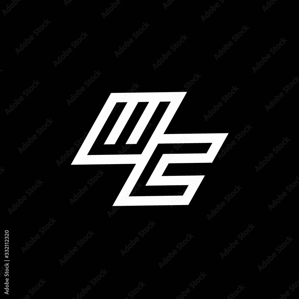 WC logo monogram with up to down style negative space design template WC logo monogram with up to down style negative space design template