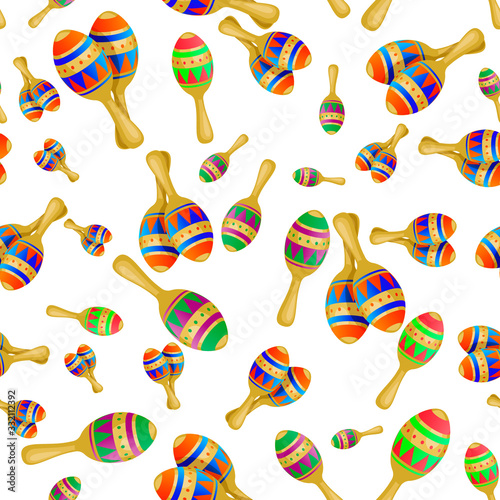 Seamless background colorful maracas