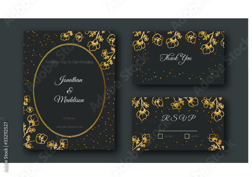 Luxury wedding invitation design template