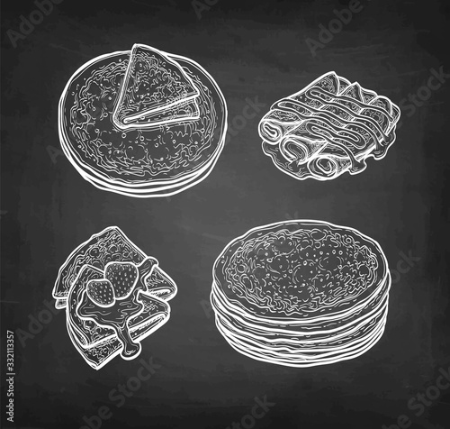 Chalk sketch of crepes