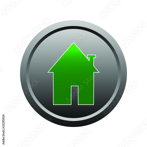 green home 3d icon on white background