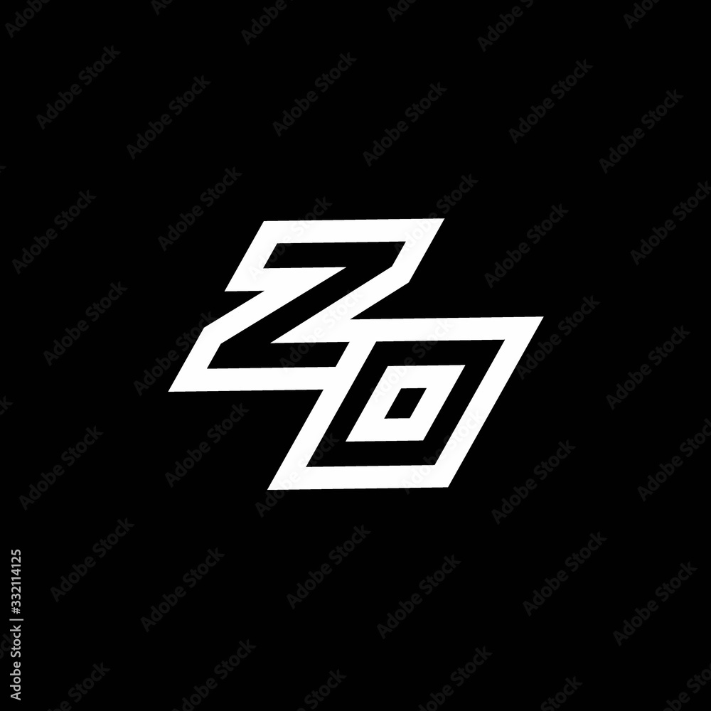 ZO logo monogram with up to down style negative space design template ZO logo monogram with up to down style negative space design template