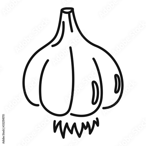 Cooking garlic icon. Outline cooking garlic vector icon for web design isolated on white background