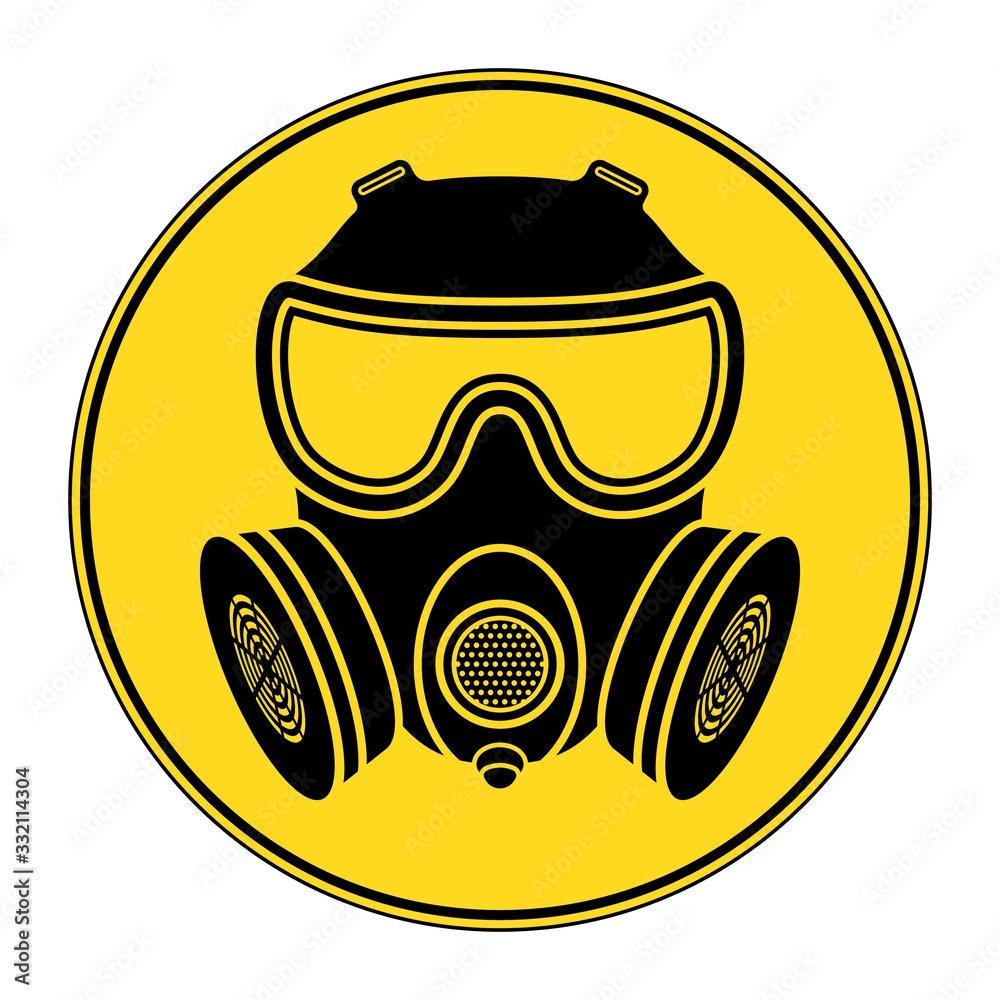 Biohazard sign. Gas mask icon. Chemical Attack. Respirator gas mask. Vector  illustration vector de Stock | Adobe Stock