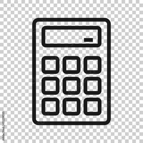 Calculator icon in flat style. Calculate vector illustration on white isolated background. Calculation business concept.