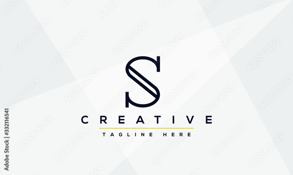 Obraz premium Simple Elegant Letter S Logo Design. Modern minimalist S SS creative initials based vector icon template.