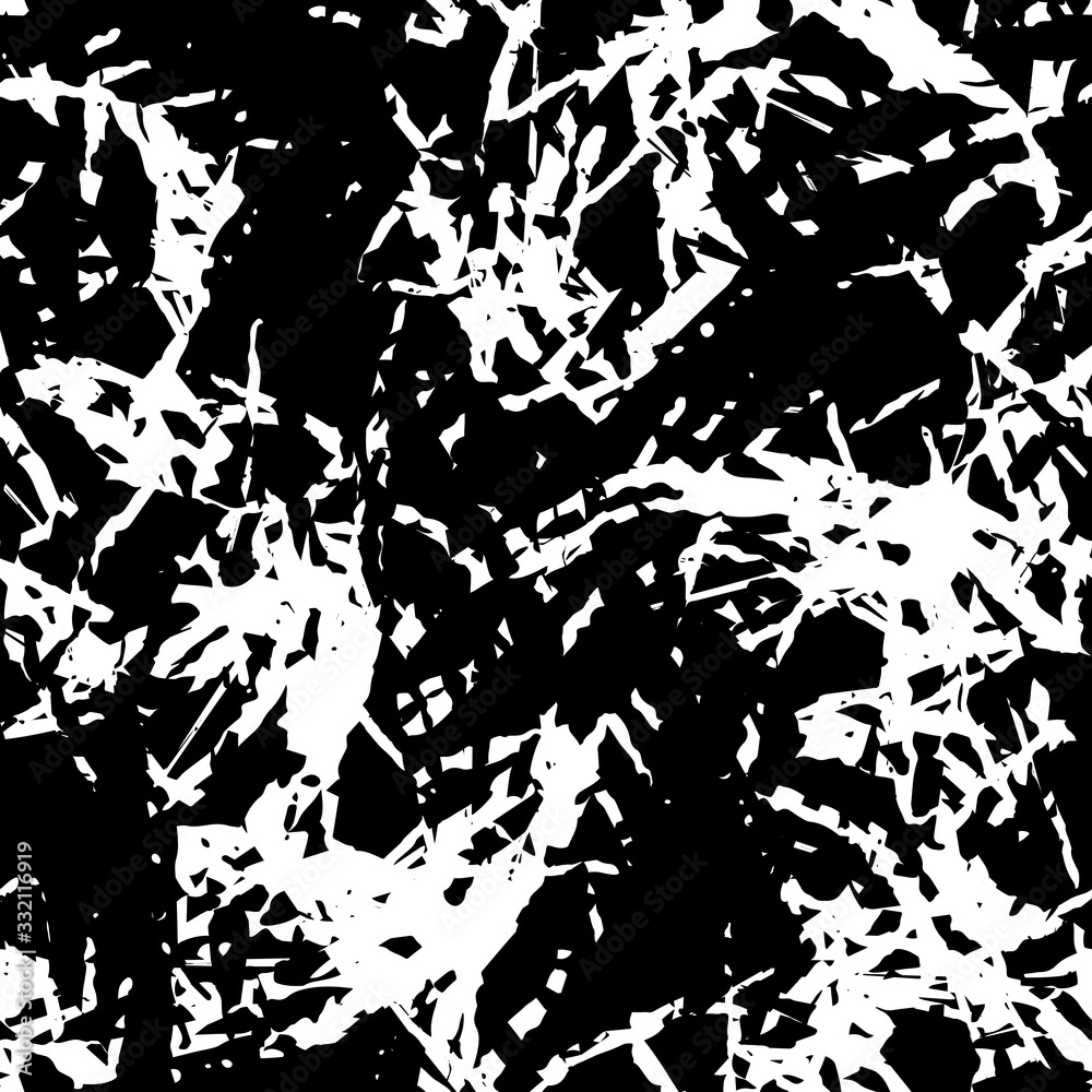 The grunge texture is black and white seamless. Abstract monochrome repeating background