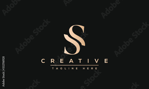 Simple Elegant Letter S Logo Design. Modern minimalist S SS creative initials based vector icon template.