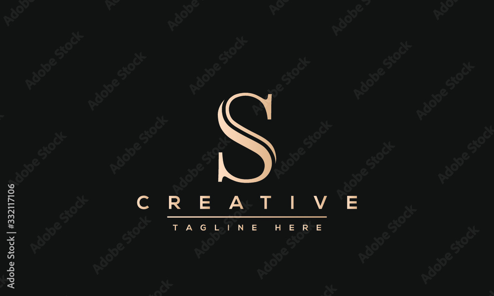 Simple Elegant Letter S Logo Design. Modern minimalist S SS creative initials based vector icon template.