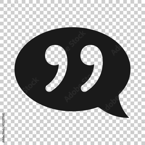 Speak chat icon in flat style. Speech bubble vector illustration on white isolated background. Team discussion business concept.