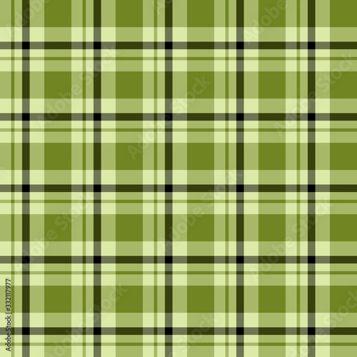 Seamless pattern in exquisite green and black colors for plaid, fabric, textile, clothes, tablecloth and other things. Vector image.