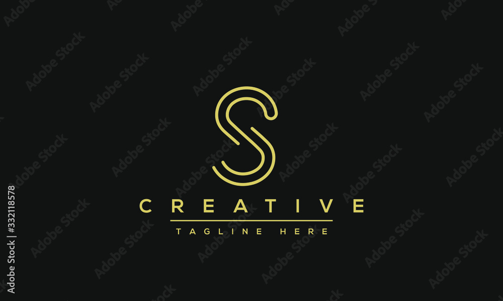 Fototapeta premium Simple Elegant Letter S Logo Design. Modern minimalist S SS creative initials based vector icon template.