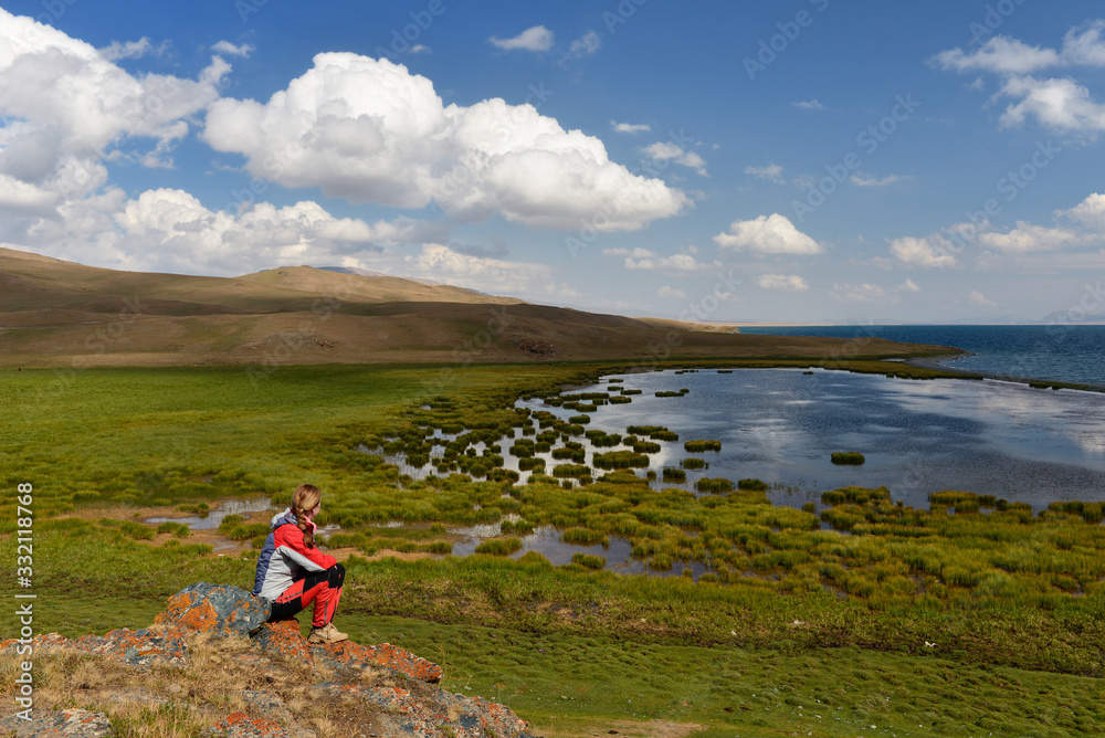 Kyrgyzstan, alpine Song Kol lake