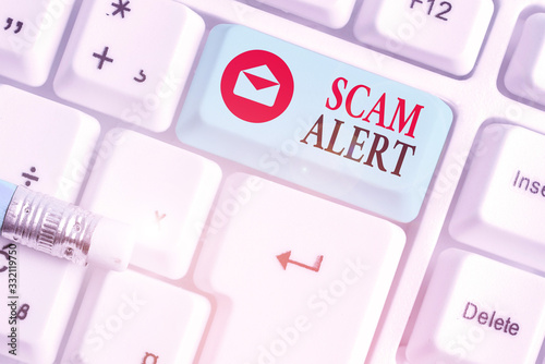 Text sign showing Scam Alert. Business photo text fraudulently obtain money from victim by persuading him